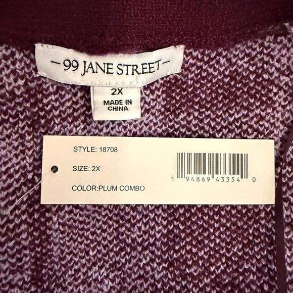 99 JANE STREET  Mixed Print Button Front Cardigan, NWT! Size 2X - Picture 7 of 10